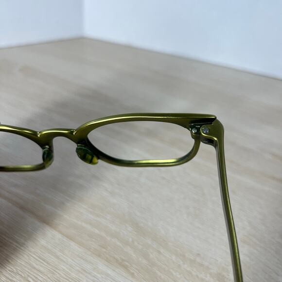 Vintage Tura Yellow Green Sunglasses Frames Only Horn Rimmed 49-23